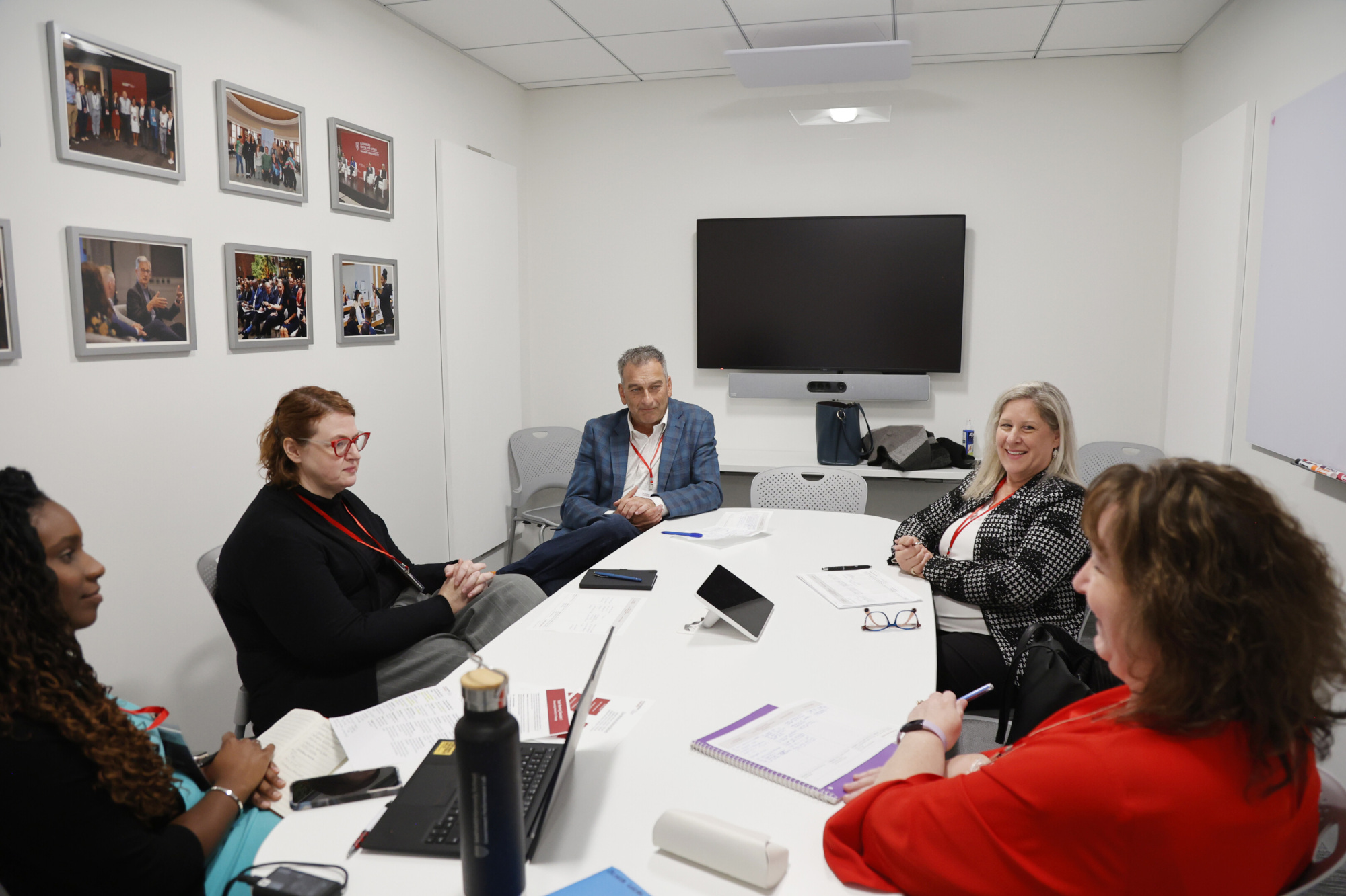 City leaders around a board table