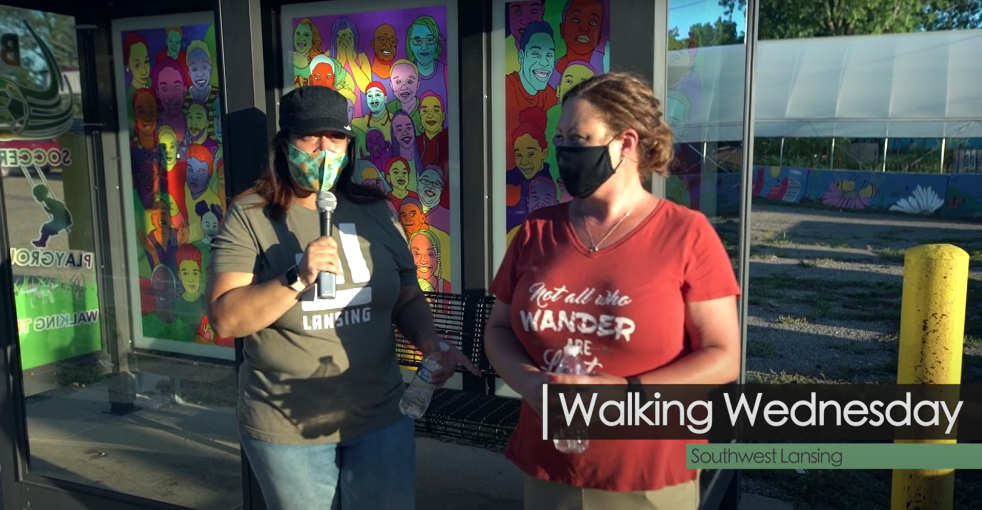two people walking outdoors for Walking Wednesdays